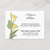 黄色のエレガント披露宴カードのCala Lily エンクロージャーカード (正面)