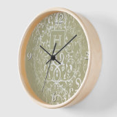 黄色のエレガント花のモノグラム時計 壁時計 (傾斜)