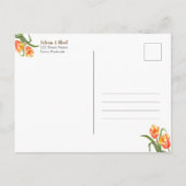 黄色のオウムのチューリップフローラ結婚式の日付を保存 案内ポストカード (裏面)