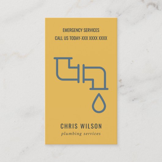 黄色のオクレ海軍配管工 名刺 (正面)