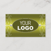 黄色のオリーブグラデーションスパークル華美ジュエリー追加ロゴ 名刺 (正面)
