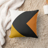 黄色のオレンジとグレーの三角形 クッション (ブランケット)