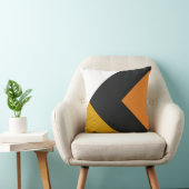 黄色のオレンジとグレーの三角形 クッション (椅子)