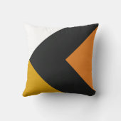 黄色のオレンジとグレーの三角形 クッション (裏面)