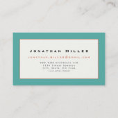 黄色のオレンジ色とターコイズ抽象芸術（フレームあり） 名刺 (裏面)