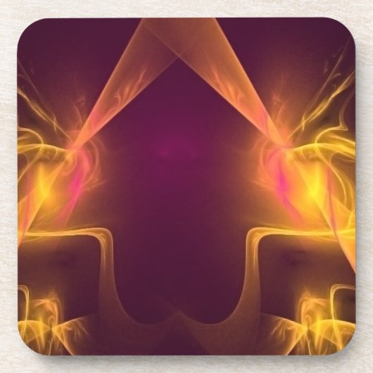 黄色のオレンジ色と赤のスポットライト コースター (正面)