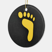 黄色のオレンジ色のフットプリント セラミックオーナメント (左)