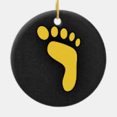 黄色のオレンジ色のフットプリント セラミックオーナメント (裏面)