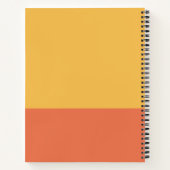 黄色のオレンジ色のブモダンロックパーソナライズされた名 ノートブック (裏面)