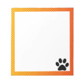 黄色のオレンジ色のポープリント ノートパッド (正面)