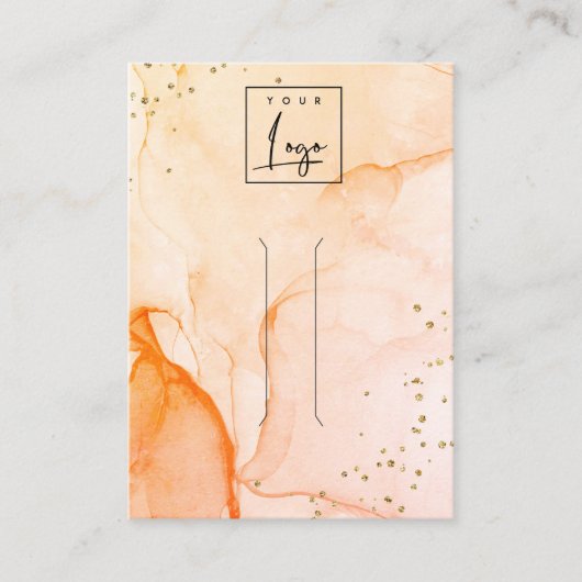 黄色のオレンジ色の水のカラーテクスチャヘアクリップの表示 名刺 (正面)