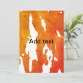 黄色のオレンジ色の水の色を追加文字抽象芸術ペイント 招待状 (スタンド正面)