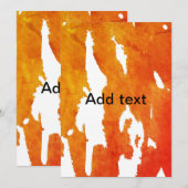 黄色のオレンジ色の水の色を追加文字抽象芸術ペイント 招待状 (正面/裏面)