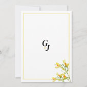 黄色のオレンジ色の緑の春フローラ日付の保存 招待状 (裏面)