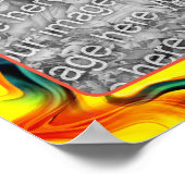 黄色のオレンジ色の緑の渦巻き旋回が自分の写真を作成 ポスター (角)