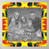 黄色のオレンジ色の緑の渦巻き旋回が自分の写真を作成 ポスター (正面)