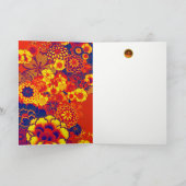 黄色のオレンジ色の花牡丹、バラ日本のフローラ シーズンカード (内部)