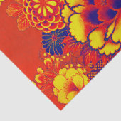 黄色のオレンジ色の花牡丹、バラ日本のフローラ 薄葉紙 (詳細)