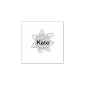 黄色のオレンジ色の茶色のひまわり追加の名前文字フローラ ラバースタンプ (インプリント)