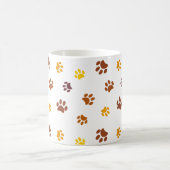 黄色のオレンジ色の茶色の前足の印刷パターン モーフィングマグカップ (中央)