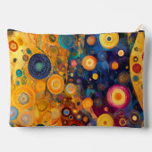黄色のオレンジ色の青い紫の抽象芸術 アクセサリーポーチ (裏面)
