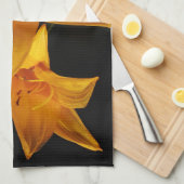 黄色のオーキッドキッチンタオル キッチンタオル (四つ折り)