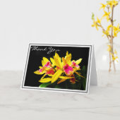 黄色のオーキッドクラスタ写真空白のノートカード カード (黄色い花)