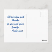 黄色のカエデの葉（青） ポストカード (裏面)