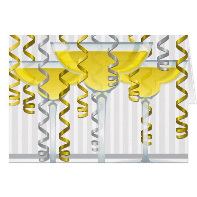 黄色のカクテルとリボン (正面横)