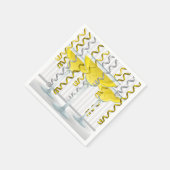 黄色のカクテルとリボン スタンダードカクテルナプキン (角)