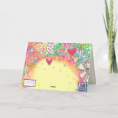 黄色のカスタマイズフローラ名のインスピレーションフローラ カード (裏面)