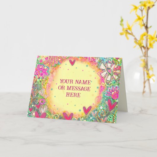 黄色のカスタマイズフローラ名のインスピレーションフローラ カード (黄色い花)