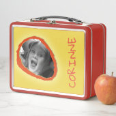 黄色のカスタムの写真と名前 メタルランチボックス (インサイチュ)