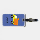黄色のカスタムトラック 青 ラゲッジタグ (裏面横)