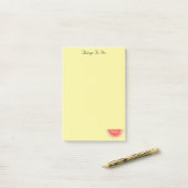 黄色のカスタムポストイットノートにスイカフルーツ ポストイット (デスク上)