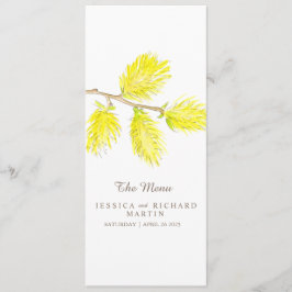 黄色のカタキンスの水結婚色のメニュー メニュー