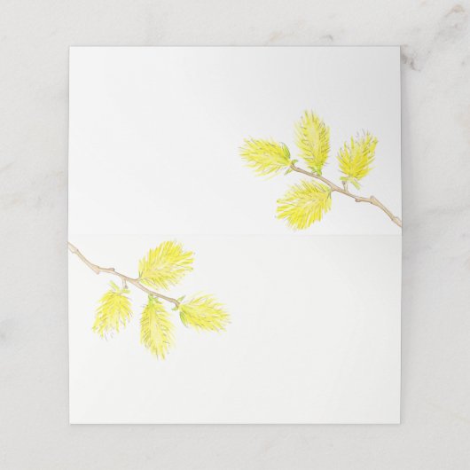 黄色のカチキンの水結婚色の座席表 プレイスカード (外部開封)