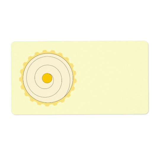 黄色のカップケーキ。アイスティーケーキ。 ラベル (正面)