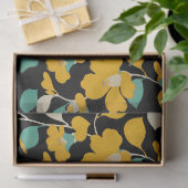 黄色のカメリア葉ス、白の緑のフローラ 薄葉紙 (ギフト)