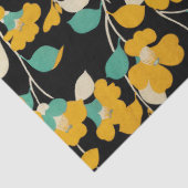 黄色のカメリア葉ス、白の緑のフローラ 薄葉紙 (詳細)