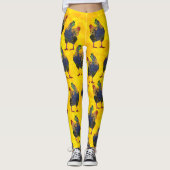 黄色のカラフルな雌鶏-レギンス レギンス (正面)