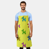 黄色のカラフルバルーンドッグエプロン エプロン (着用した状態)