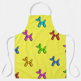 黄色のカラフルバルーンドッグエプロン エプロン