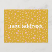 黄色のカラフルフローラ我々は新しい家を移動 ポストカード (正面)