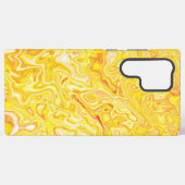 黄色のカラフル抽象芸術大理石テクスチャ液 SAMSUNG GALAXYケース (裏面横)