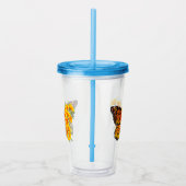 黄色のカリフォルニアポピーを持つ花蝶 アクリルタンブラー (右)