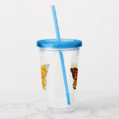 黄色のカリフォルニアポピーを持つ花蝶 アクリルタンブラー (左)