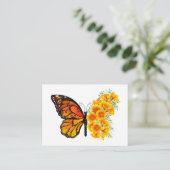 黄色のカリフォルニアポピーを持つ花蝶 エンクロージャーカード (スタンド正面)