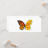 黄色のカリフォルニアポピーを持つ花蝶 カード (正面/裏面インサイチュ)