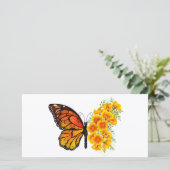 黄色のカリフォルニアポピーを持つ花蝶 カード (スタンド正面)